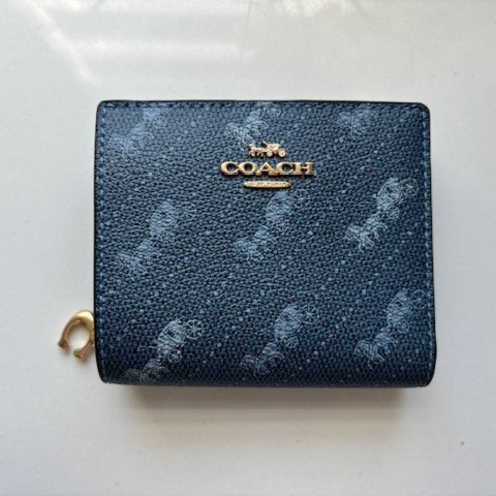 Coach Snap Wallet In Signature Canvas - Picture 1 of 6